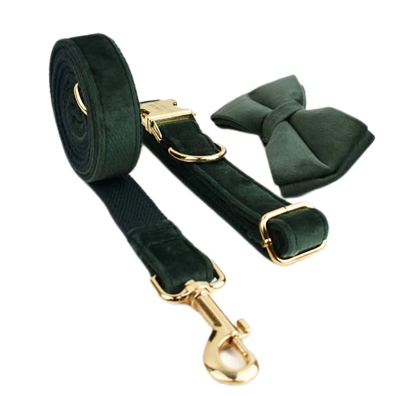 Personalized Velvet Dark Green Classic Set