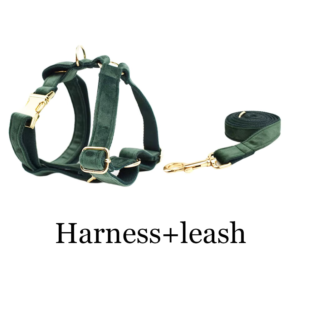 Personalized Velvet Dark Green Classic Set