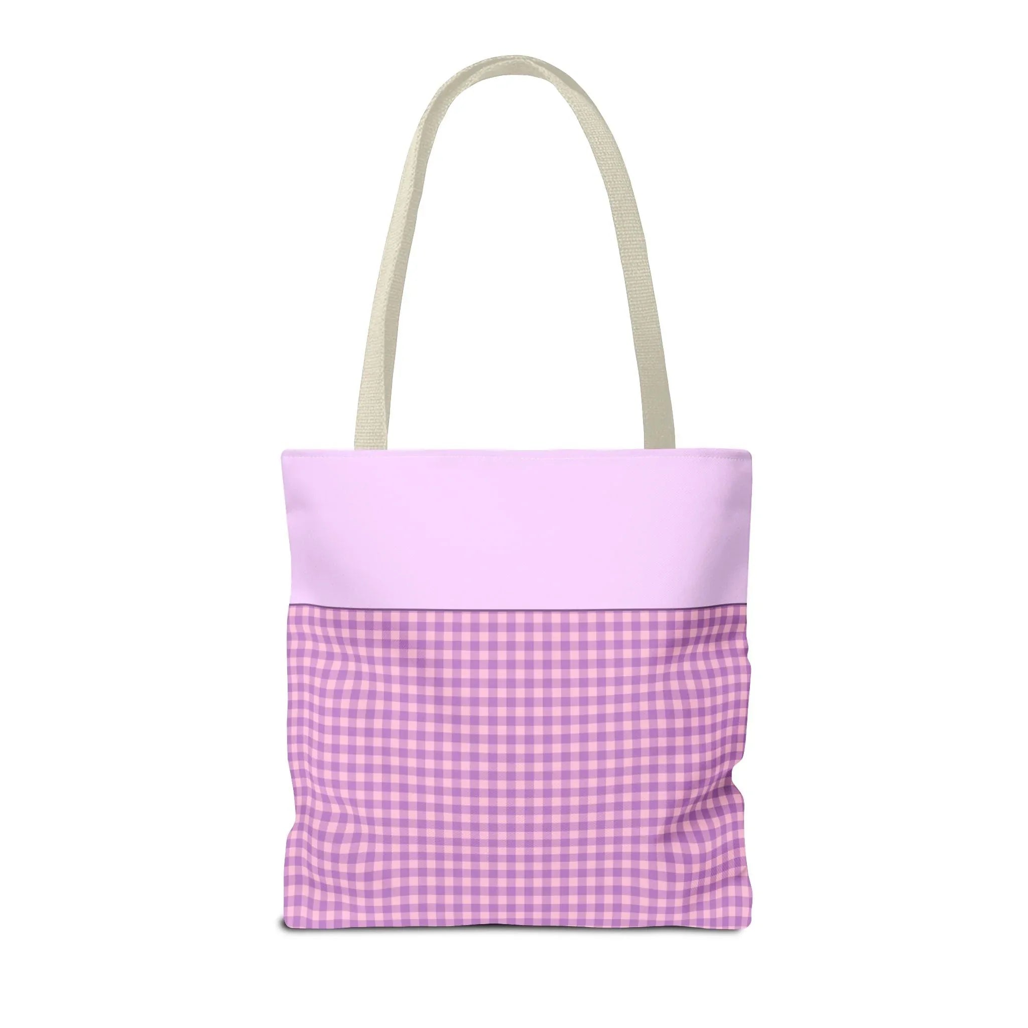 Personalized Initial Tote Bag, Cute Purple Gingham Tote Bag with Initial, Gift for Sister, Matching Wedding or Bachelorette Party Gift: C - BIG FRENCHIES