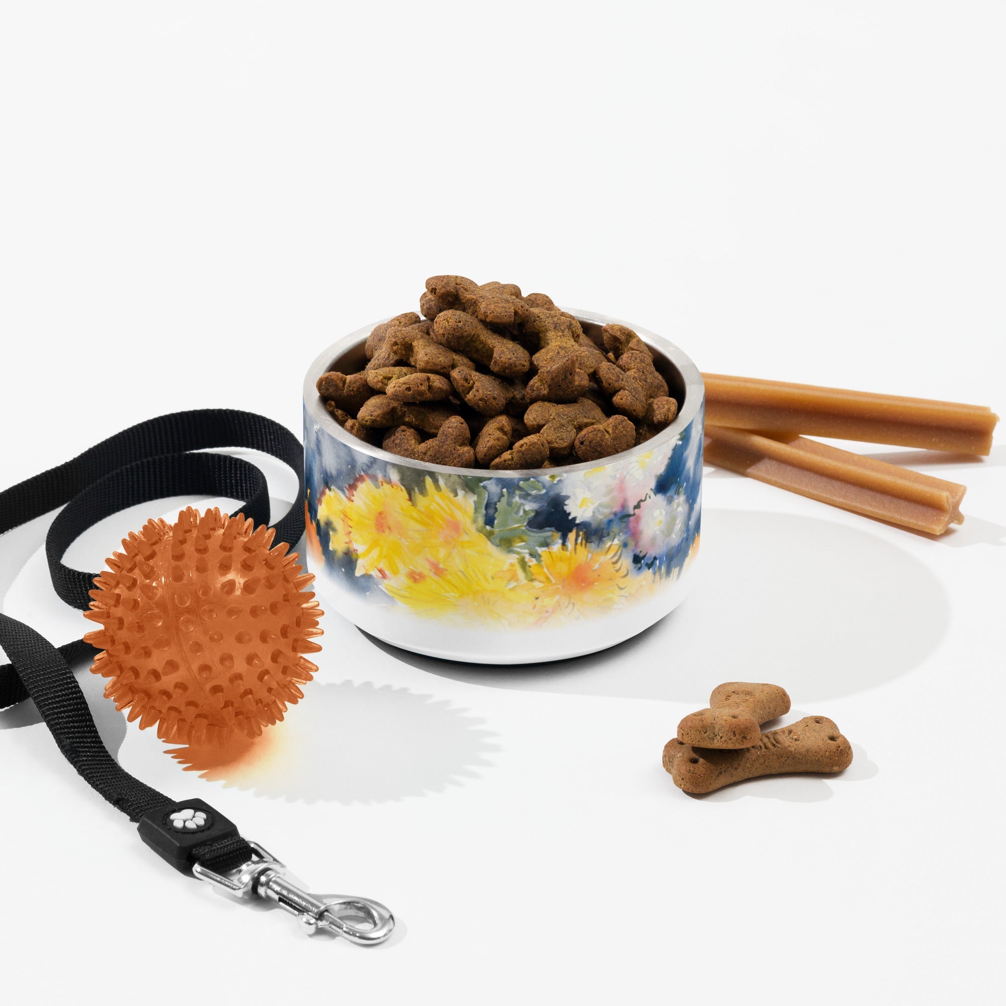 Sebastian & Clementine Yellow and Blue Vintage Collection Pet Bowl