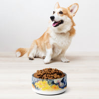 Sebastian & Clementine Yellow and Blue Vintage Collection Pet Bowl