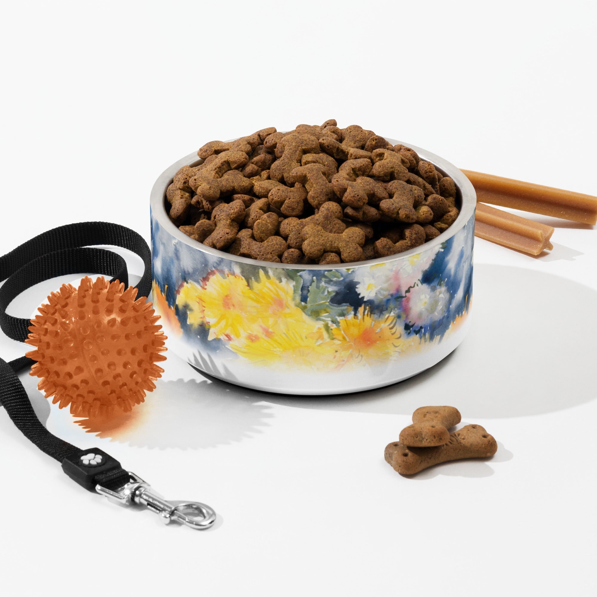 Sebastian & Clementine Yellow and Blue Vintage Collection Pet Bowl