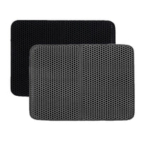Pet Cat Litter Mat Waterproof Double Layer Cat Litter Trapping Pet Litter Box Mat Clean Pad Products For Cats Accessories Cat Litter Mat Trapping for Litter Box No-Toxic & Super Size  Urine & Waterproof Honeycomb Double Layer Anti Tracking Mats
