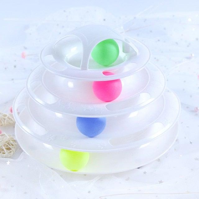 Pet Cat Toy Training Amusement Plate Kitten Tower Tracks Disc Cat Intelligence Amusement Triple Disc tumbler  Fish Animal Toy For Small Dogs Wiggle Fish Catnip Toys Motion Kitten Toy Plush Interactive Cat Toys for Cat Exercise-Pet Toys-BIG FRENCHIES-Stevvex
