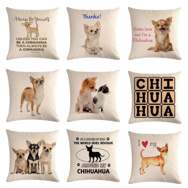 Pet Dog Elegant Design Linen Cotton Throw Pillow Covers Dog Pattern Cotton Throw Pillow Covers Car Sofa Cushion Cover Pillowcases Couch Cushion Cover Home Sofa Bed Decorative Pillows-ST38BE7700WKI-BIG FRENCHIES-Stevvex
