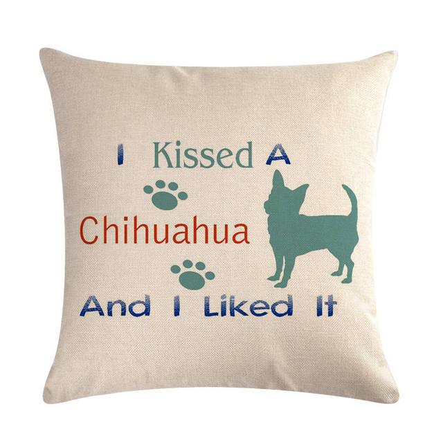 Pet Dog Elegant Design Linen Cotton Throw Pillow Covers Dog Pattern Cotton Throw Pillow Covers Car Sofa Cushion Cover Pillowcases Couch Cushion Cover Home Sofa Bed Decorative Pillows-ST38BE7700WKI-BIG FRENCHIES-Stevvex