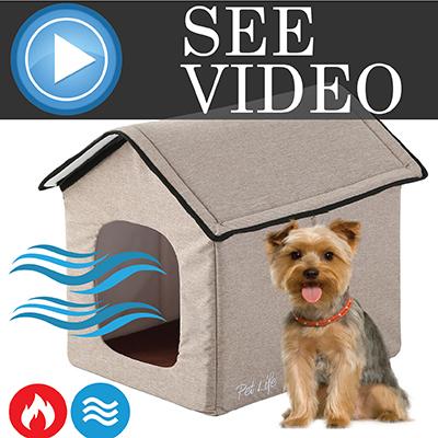Pet Life 'Hush Puppy' Collapsible Electronic Heating and Cooling Smart Pet House - BIG FRENCHIES