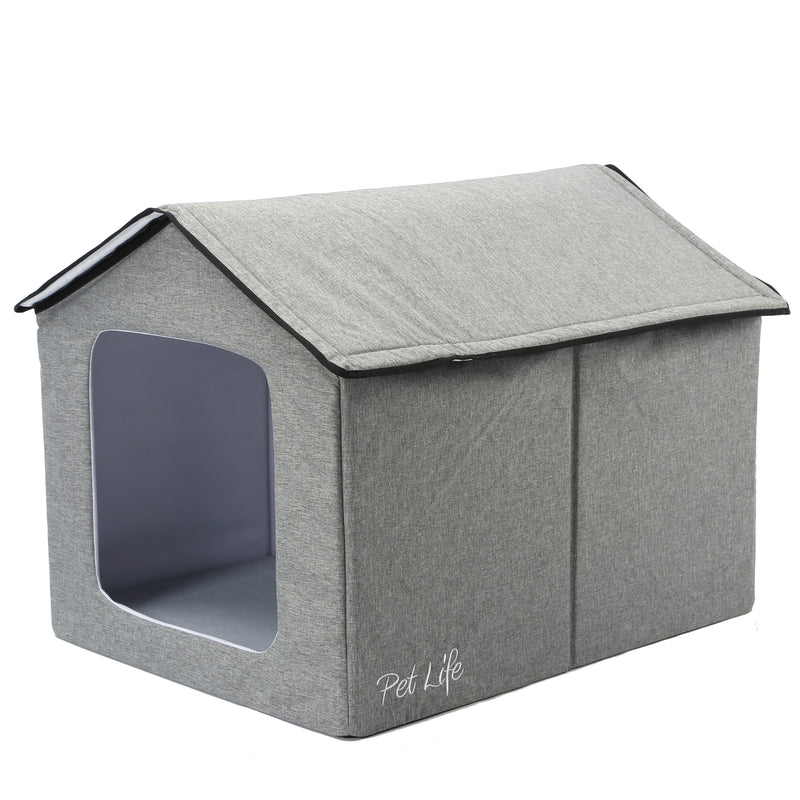 Pet Life 'Hush Puppy' Collapsible Electronic Heating and Cooling Smart Pet House - BIG FRENCHIES