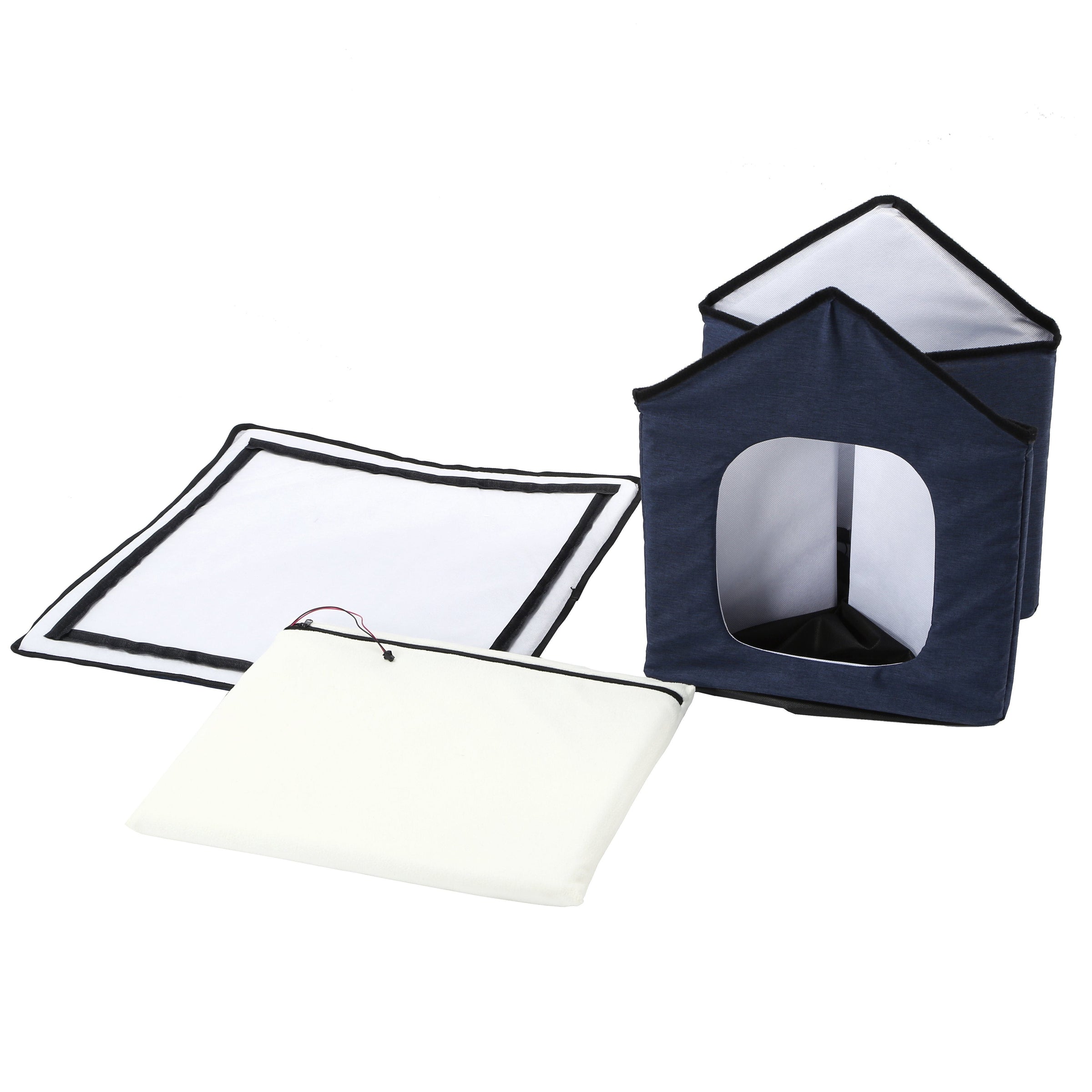 Pet Life 'Hush Puppy' Collapsible Electronic Heating and Cooling Smart Pet House - BIG FRENCHIES
