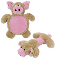 Pet Life ® 2-piece Dual Squeaker and Plush Animal Dog Toy Set - BIG FRENCHIES
