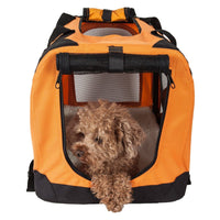 Pet Life ® '360° Vista View' Zippered Soft Folding Collapsible Durable Metal Framed Pet Dog Crate House Carrier - BIG FRENCHIES