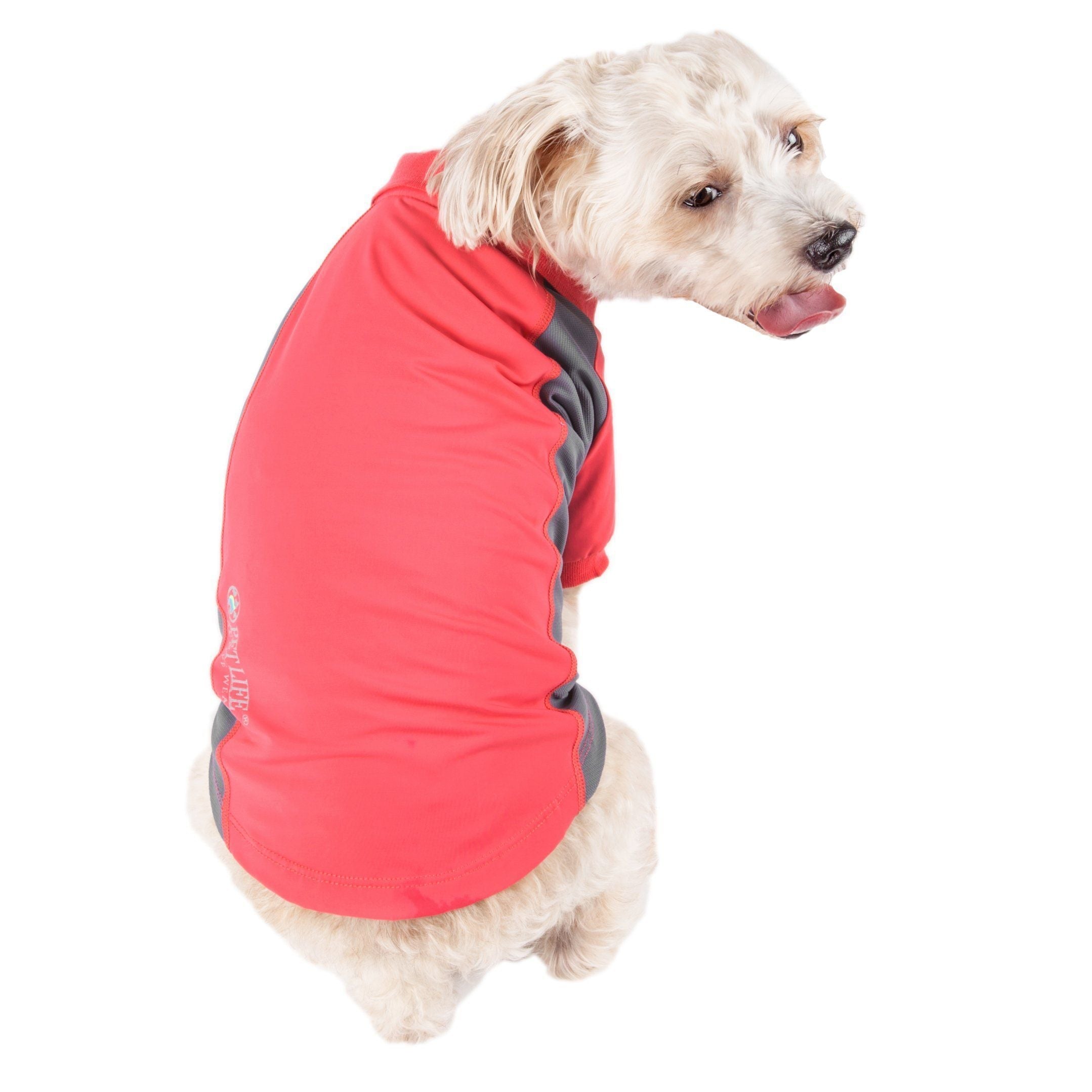 Pet Life ® Active 'Barko Pawlo' Relax-Stretch Quick-Drying Performance Dog Polo T-Shirt - BIG FRENCHIES