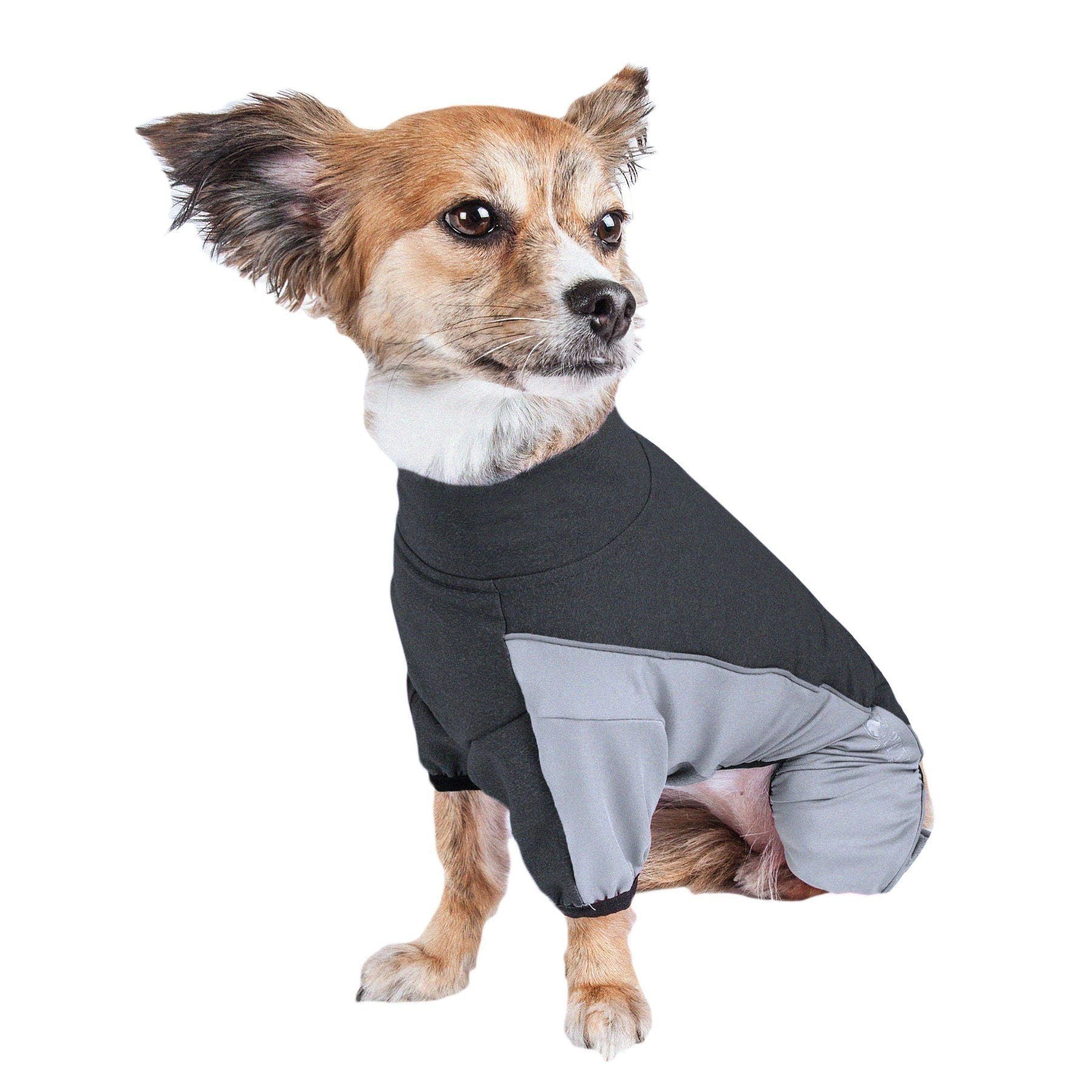 Pet Life ® Active 'Chase Pacer' Medium-weight 4-Way-Stretch Yoga Fitness Dog Tracksuit - BIG FRENCHIES