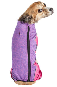 Pet Life ® Active 'Chase Pacer' Medium-weight 4-Way-Stretch Yoga Fitness Dog Tracksuit - BIG FRENCHIES