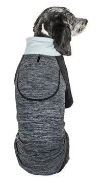 Pet Life ® Active 'Chewitt Wagassy' 4-Way-Stretch Yoga Fitness Long-Sleeve Dog T-Shirt - BIG FRENCHIES