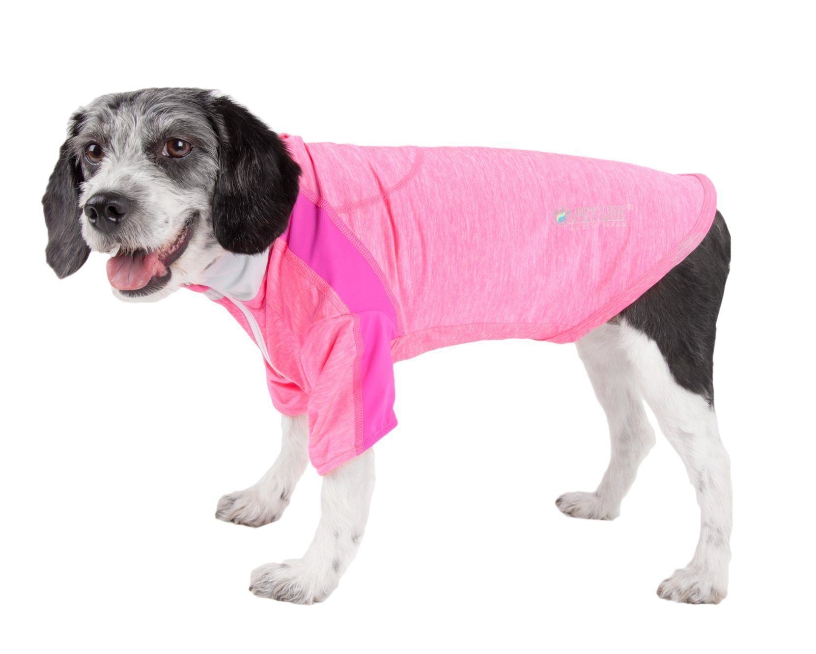 Pet Life ® Active 'Chewitt Wagassy' 4-Way-Stretch Yoga Fitness Long-Sleeve Dog T-Shirt - BIG FRENCHIES