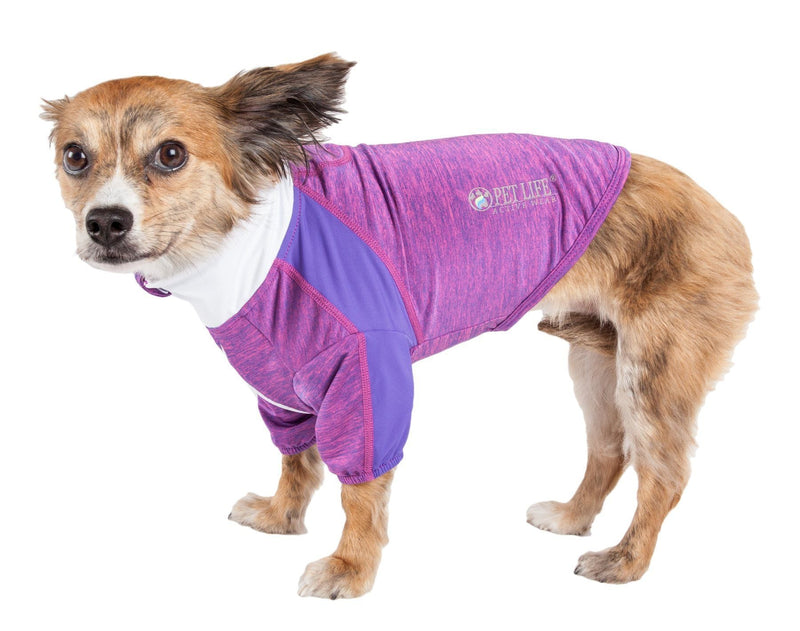 Pet Life ® Active 'Chewitt Wagassy' 4-Way-Stretch Yoga Fitness Long-Sleeve Dog T-Shirt - BIG FRENCHIES