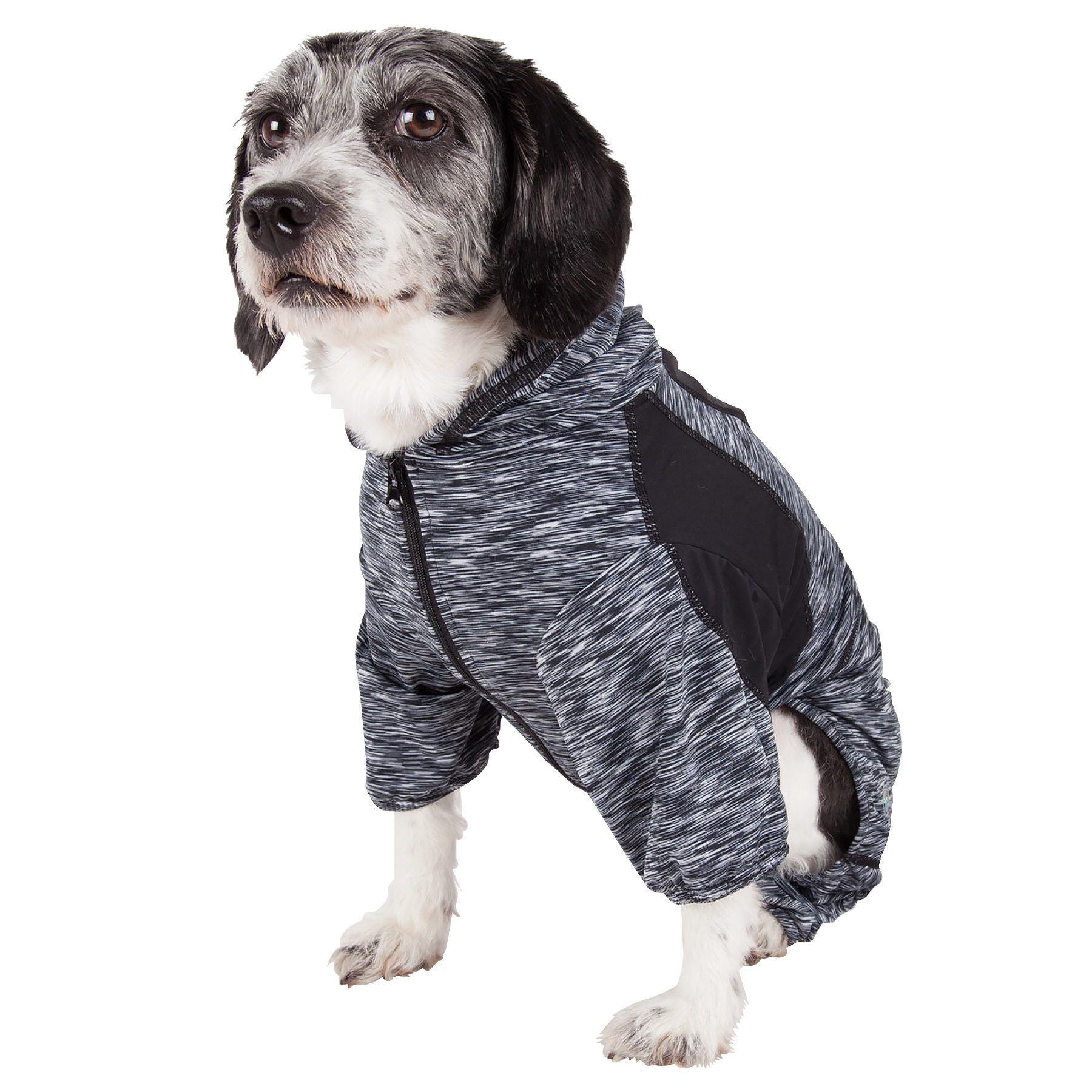 Pet Life ® Active 'Downward Dog' 4-Way-Stretch Fitness Yoga Dog Tracksuit Hoodie - BIG FRENCHIES