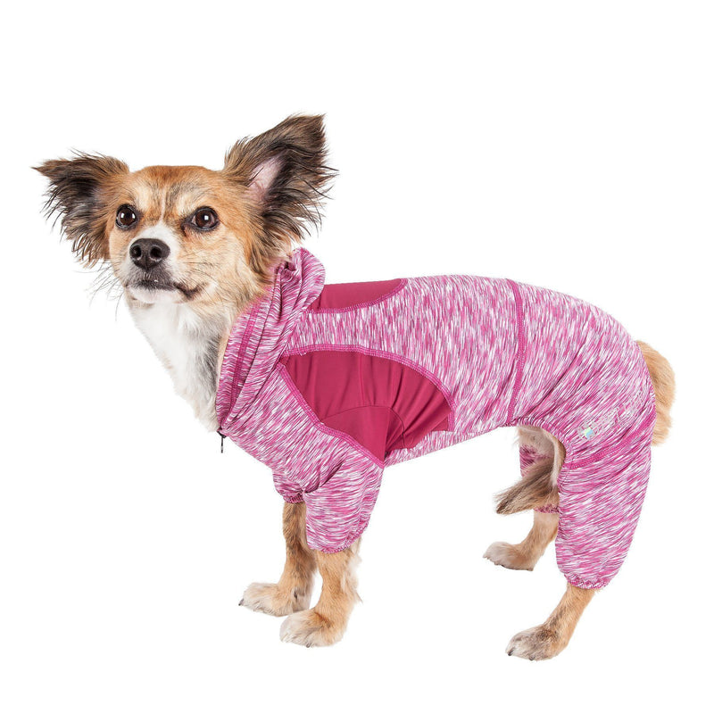 Pet Life ® Active 'Downward Dog' 4-Way-Stretch Fitness Yoga Dog Tracksuit Hoodie - BIG FRENCHIES