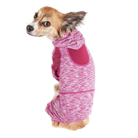 Pet Life ® Active 'Downward Dog' 4-Way-Stretch Fitness Yoga Dog Tracksuit Hoodie - BIG FRENCHIES