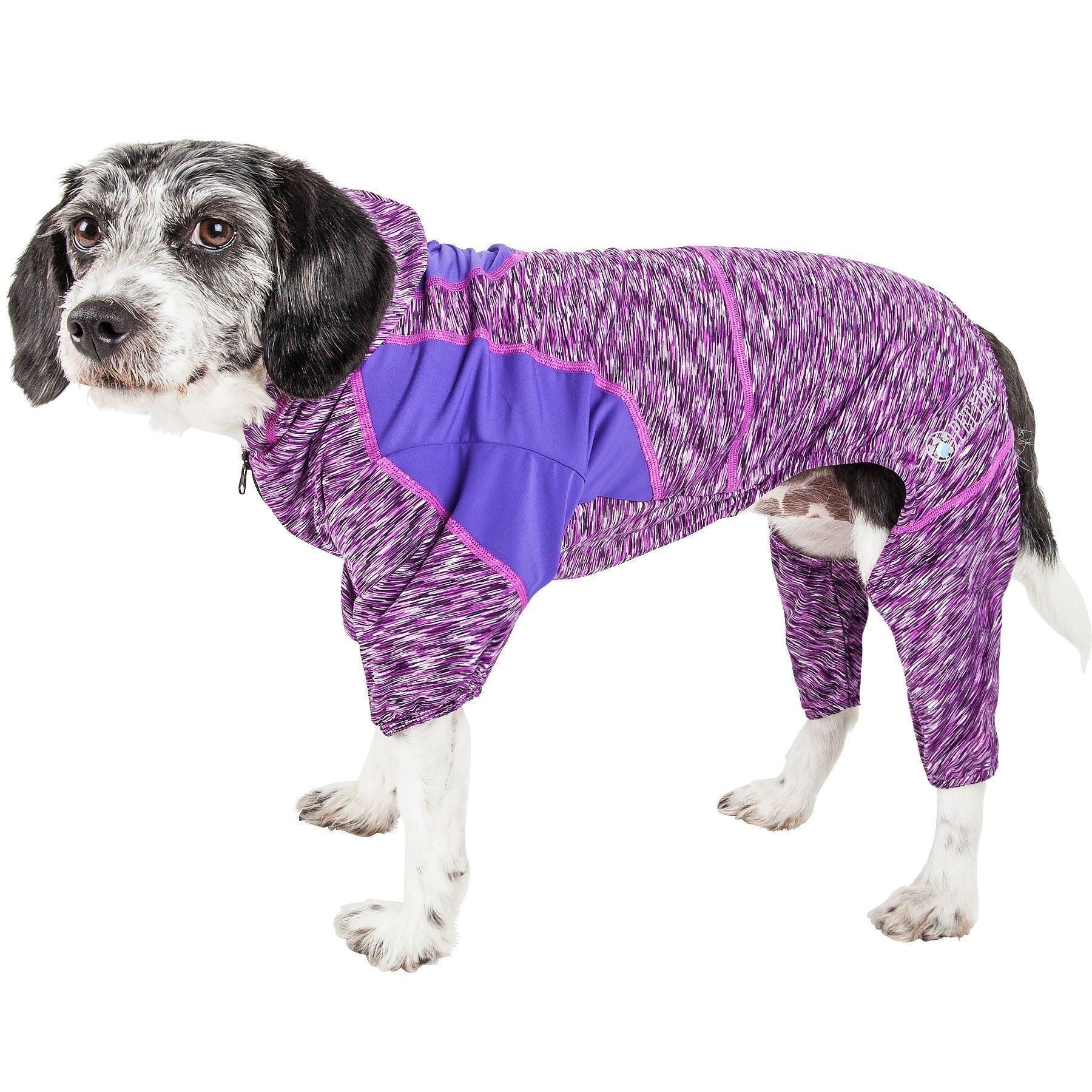 Pet Life ® Active 'Downward Dog' 4-Way-Stretch Fitness Yoga Dog Tracksuit Hoodie - BIG FRENCHIES