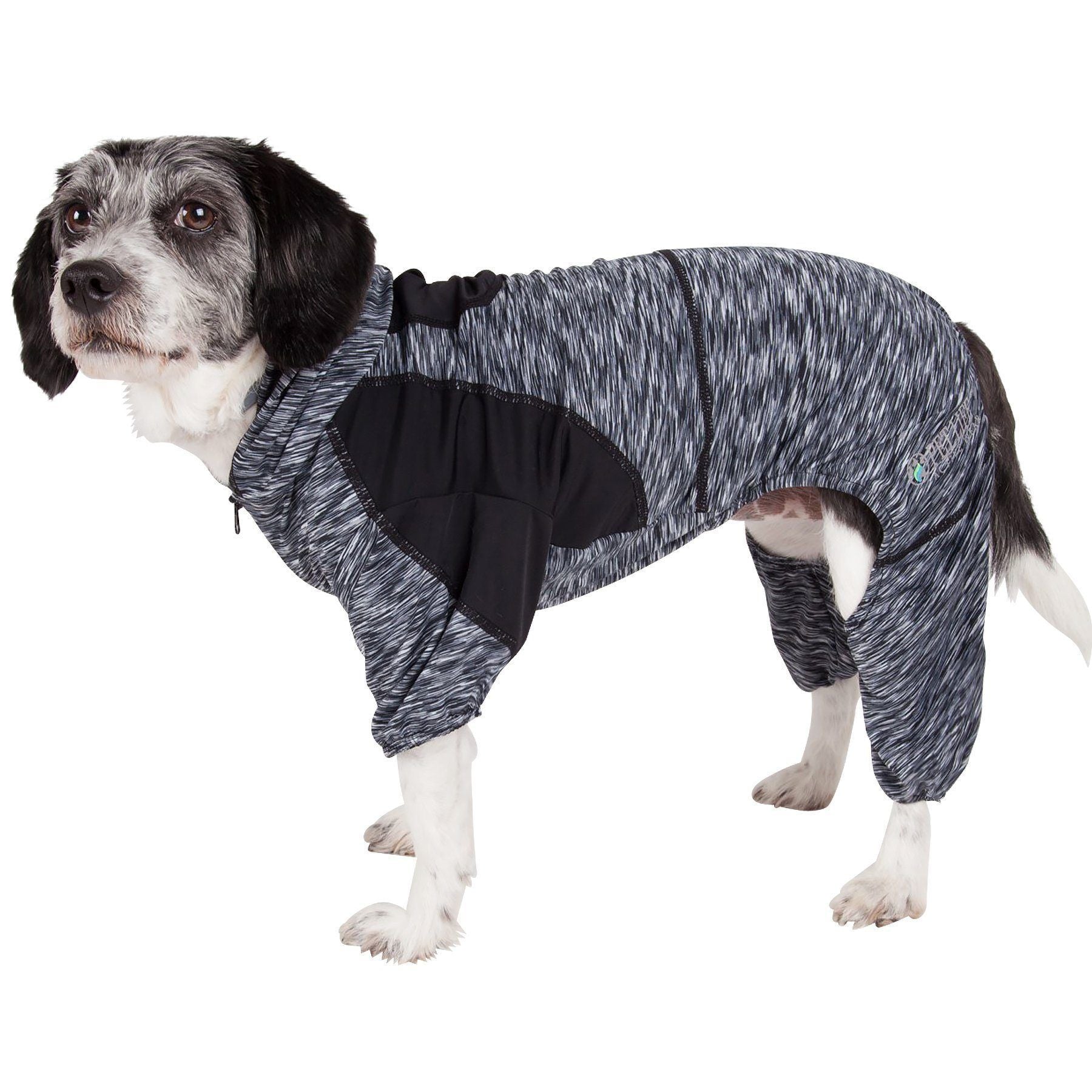 Pet Life ® Active 'Downward Dog' 4-Way-Stretch Fitness Yoga Dog Tracksuit Hoodie - BIG FRENCHIES