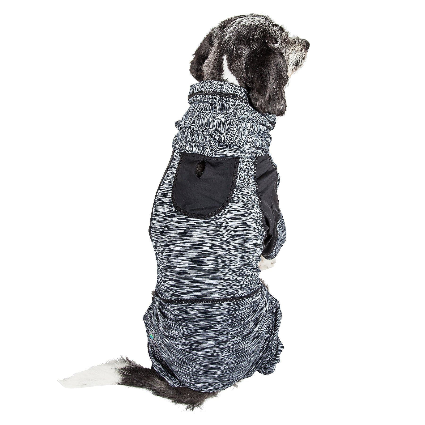 Pet Life ® Active 'Downward Dog' 4-Way-Stretch Fitness Yoga Dog Tracksuit Hoodie - BIG FRENCHIES