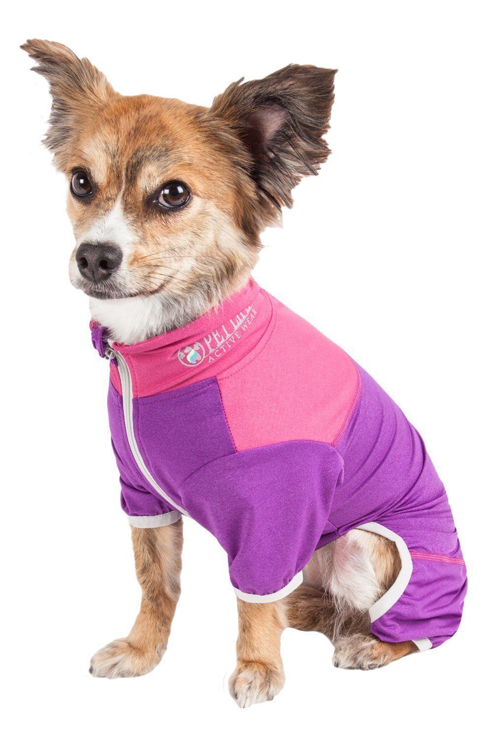 Pet Life ® Active 'Embarker' 4-Way Stretch Fitness Yoga Full Body Dog Tracksuit - BIG FRENCHIES