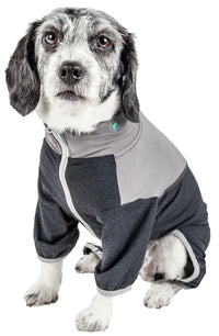 Pet Life ® Active 'Embarker' 4-Way Stretch Fitness Yoga Full Body Dog Tracksuit - BIG FRENCHIES