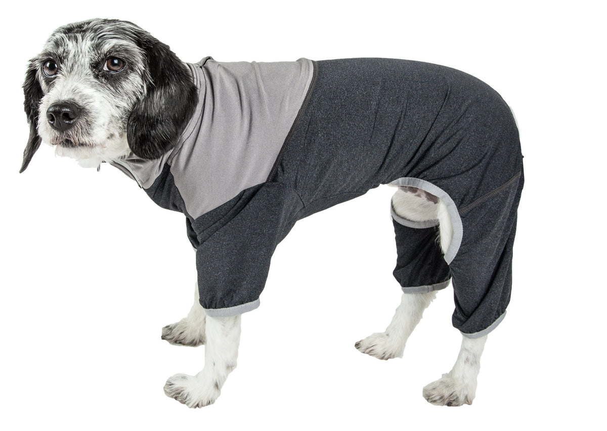 Pet Life ® Active 'Embarker' 4-Way Stretch Fitness Yoga Full Body Dog Tracksuit - BIG FRENCHIES