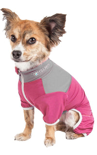 Pet Life ® Active 'Embarker' 4-Way Stretch Fitness Yoga Full Body Dog Tracksuit - BIG FRENCHIES
