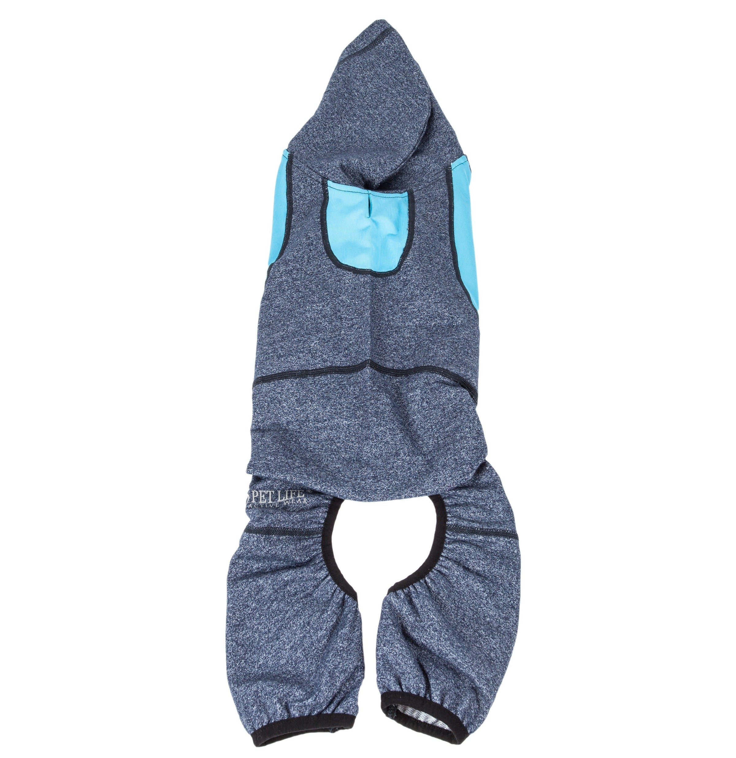 Pet Life ® Active 'Fur-Breeze' Medium-weight 4-Way-Stretch Full Body Hooded Dog Yoga sweater - BIG FRENCHIES