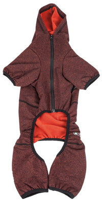 Pet Life ® Active 'Fur-Breeze' Medium-weight 4-Way-Stretch Full Body Hooded Dog Yoga sweater - BIG FRENCHIES