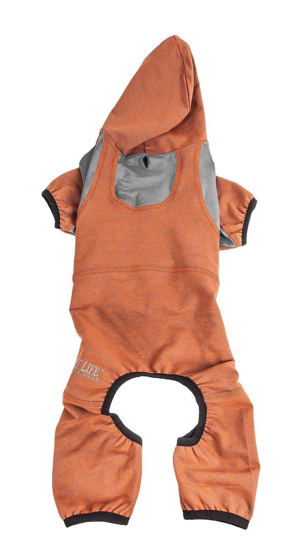Pet Life ® Active 'Fur-Breeze' Medium-weight 4-Way-Stretch Full Body Hooded Dog Yoga sweater - BIG FRENCHIES