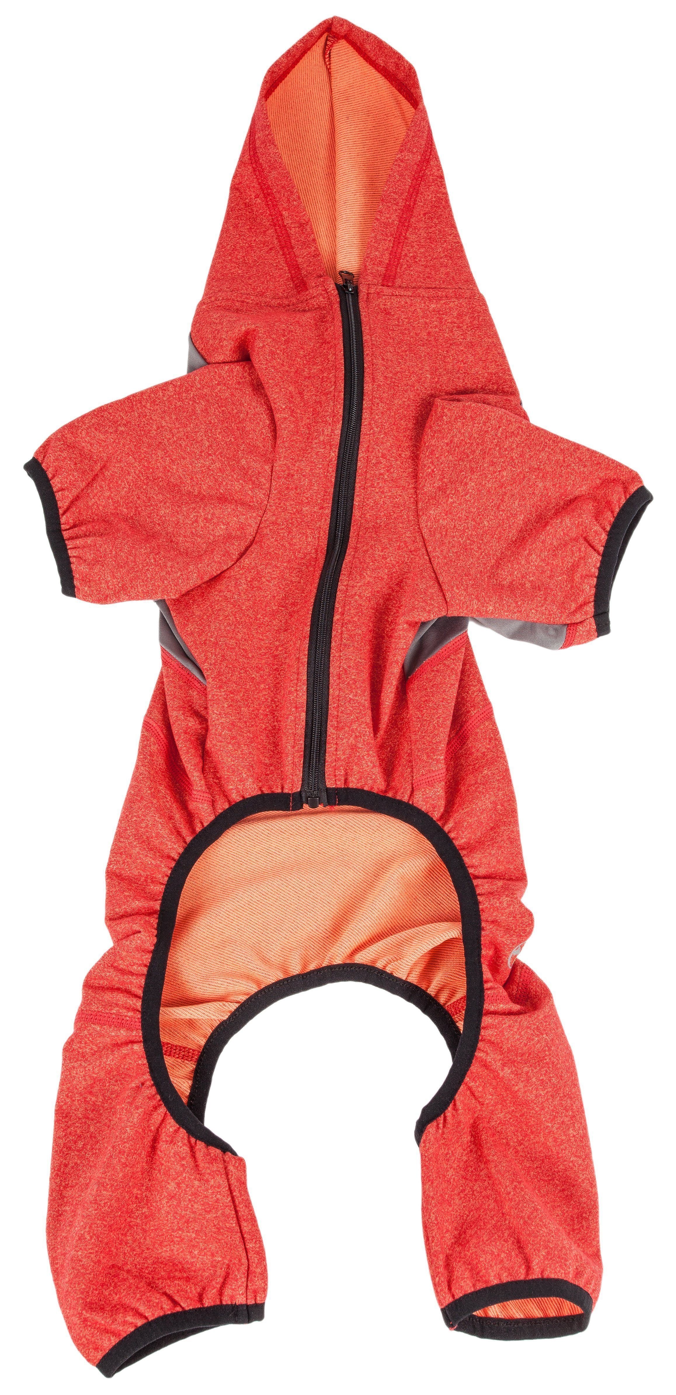 Pet Life ® Active 'Fur-Breeze' Medium-weight 4-Way-Stretch Full Body Hooded Dog Yoga sweater - BIG FRENCHIES