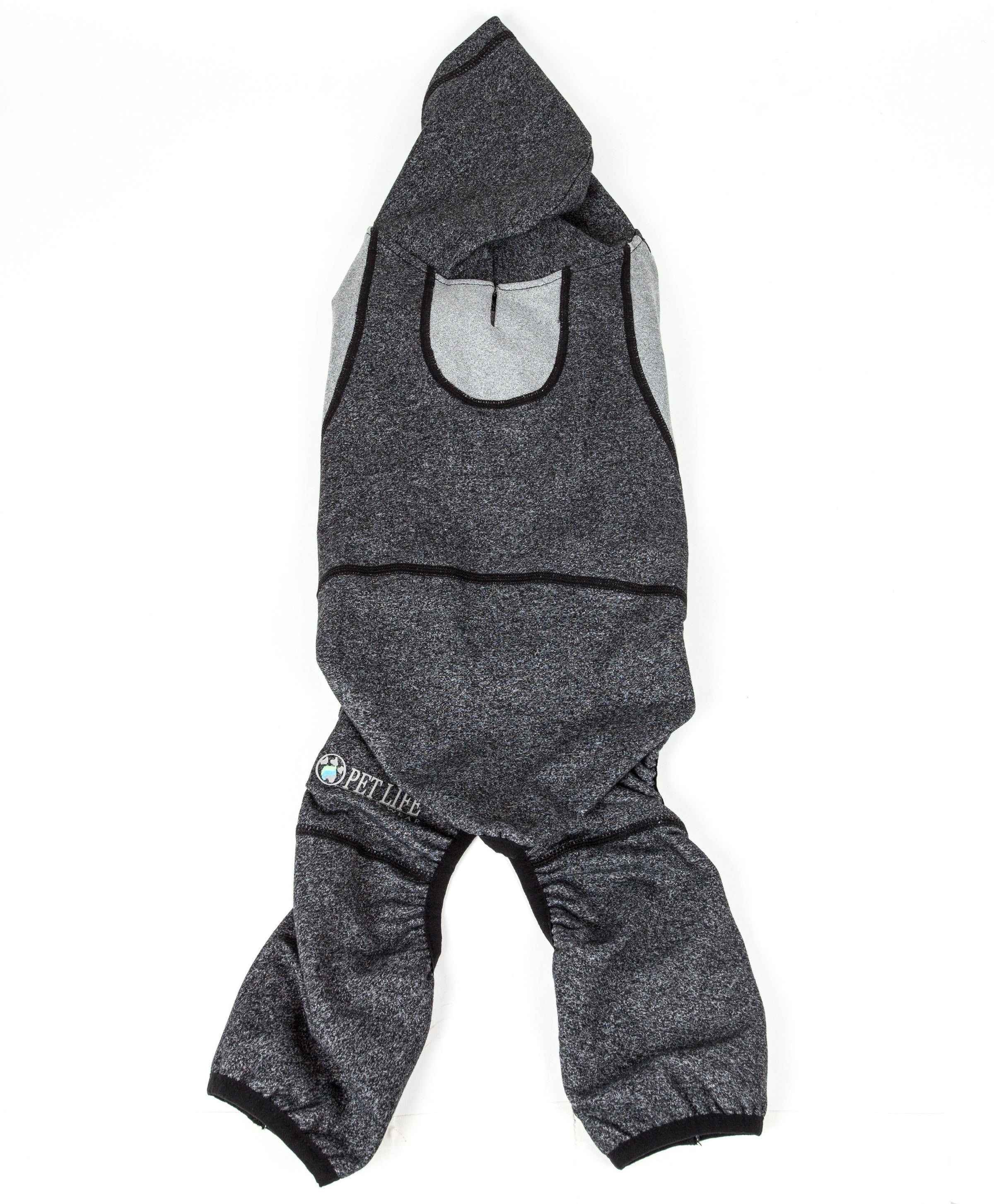 Pet Life ® Active 'Fur-Breeze' Medium-weight 4-Way-Stretch Full Body Hooded Dog Yoga sweater - BIG FRENCHIES