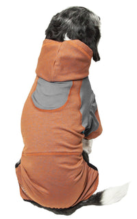 Pet Life ® Active 'Fur-Breeze' Medium-weight 4-Way-Stretch Full Body Hooded Dog Yoga sweater - BIG FRENCHIES