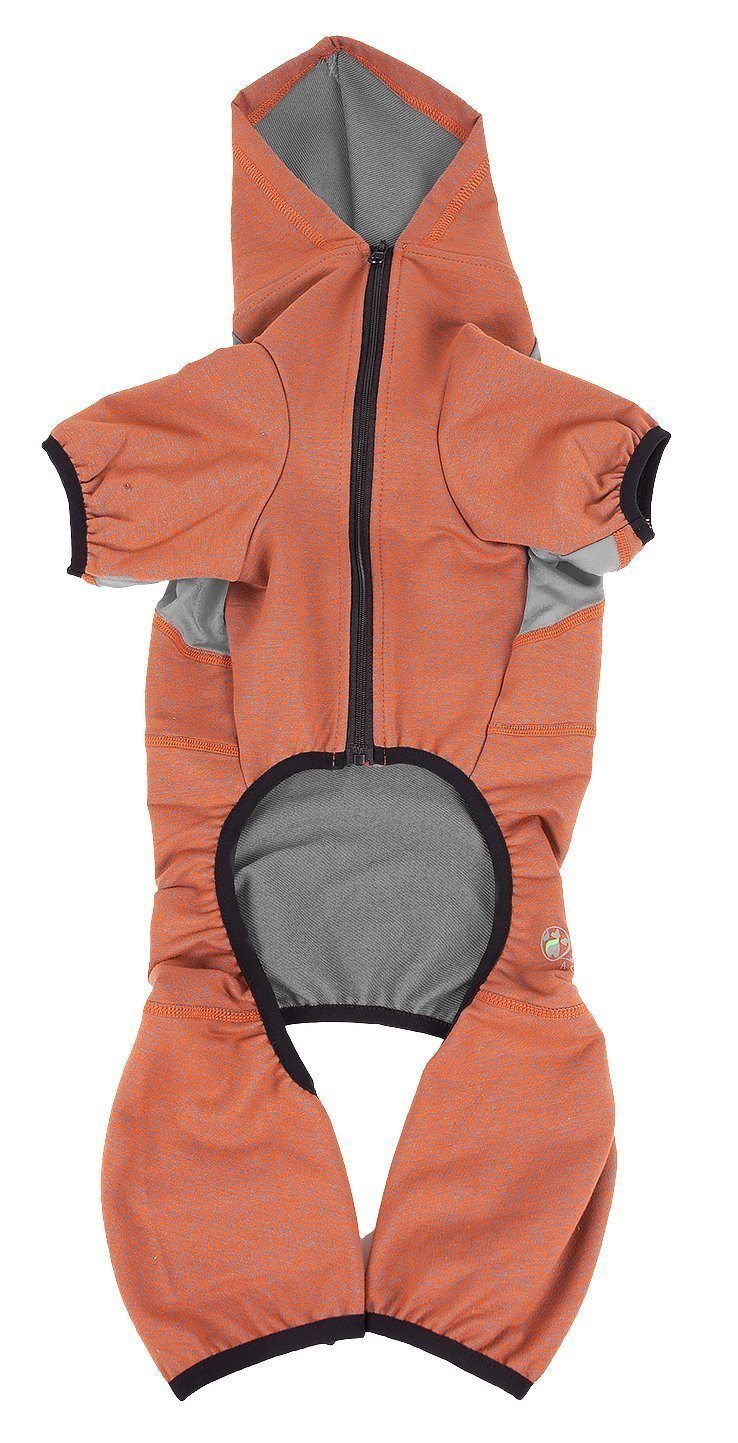 Pet Life ® Active 'Fur-Breeze' Medium-weight 4-Way-Stretch Full Body Hooded Dog Yoga sweater - BIG FRENCHIES