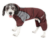 Pet Life ® Active 'Fur-Breeze' Medium-weight 4-Way-Stretch Full Body Hooded Dog Yoga sweater - BIG FRENCHIES