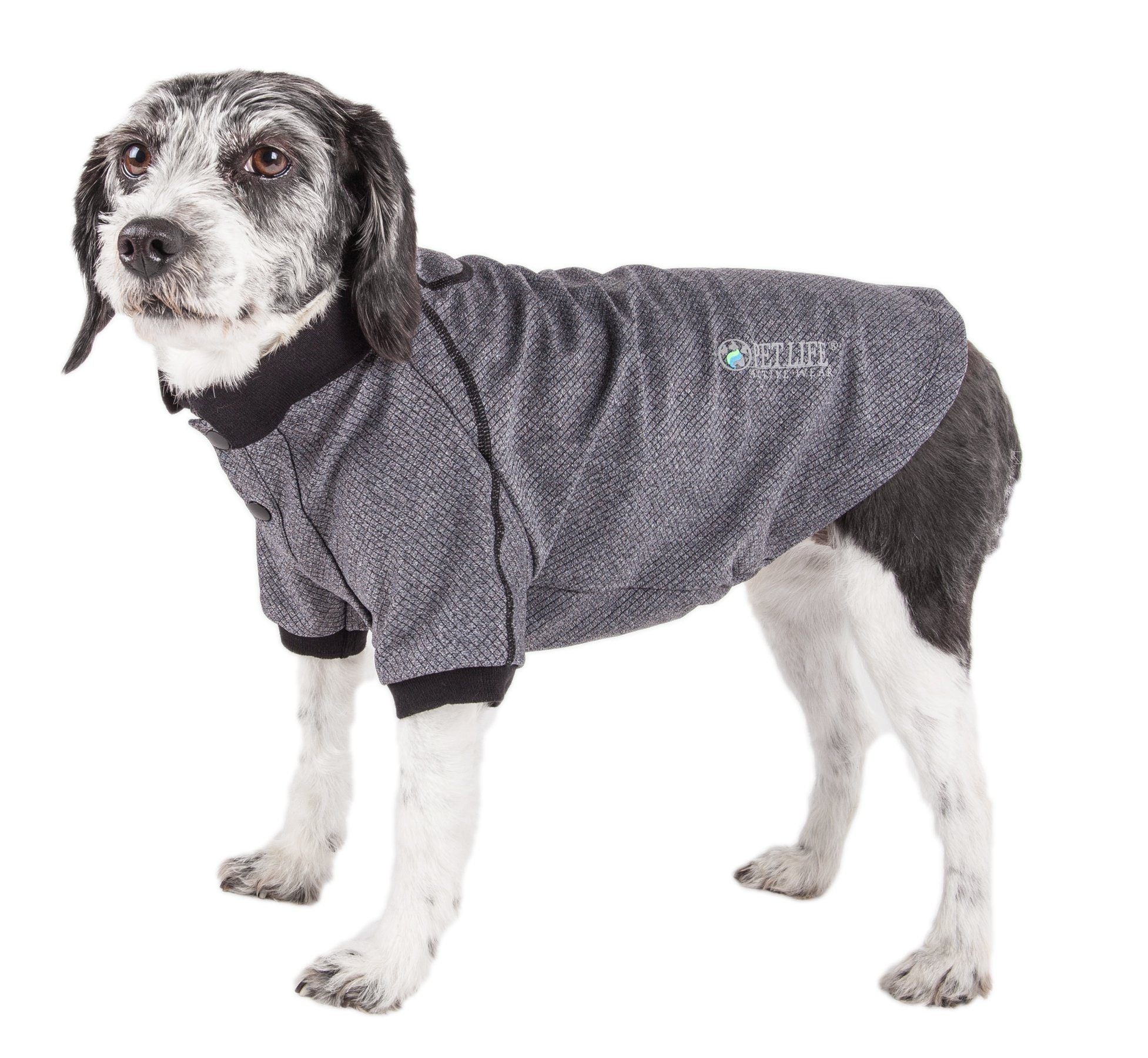 Pet Life ® Active 'Fur-Flex' Stretch and Quick-Dry Anti-Odor Fitness Yoga Dog Polo T-Shirt - BIG FRENCHIES
