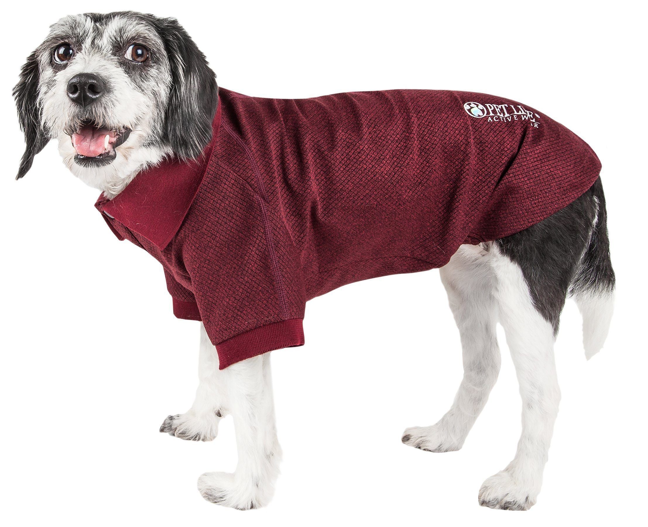Pet Life ® Active 'Fur-Flex' Stretch and Quick-Dry Anti-Odor Fitness Yoga Dog Polo T-Shirt - BIG FRENCHIES