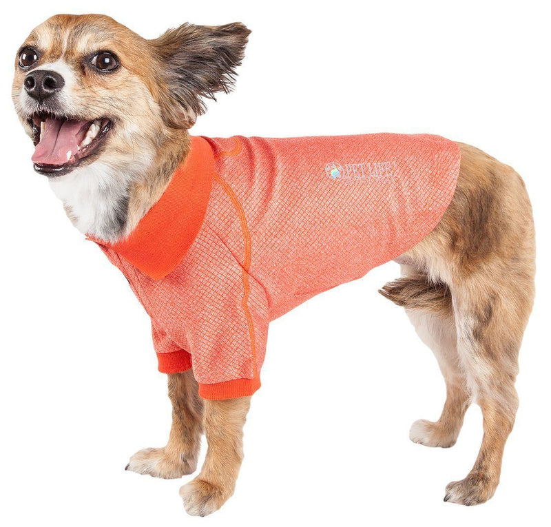 Pet Life ® Active 'Fur-Flex' Stretch and Quick-Dry Anti-Odor Fitness Yoga Dog Polo T-Shirt - BIG FRENCHIES