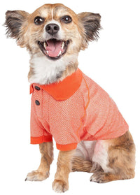 Pet Life ® Active 'Fur-Flex' Stretch and Quick-Dry Anti-Odor Fitness Yoga Dog Polo T-Shirt - BIG FRENCHIES