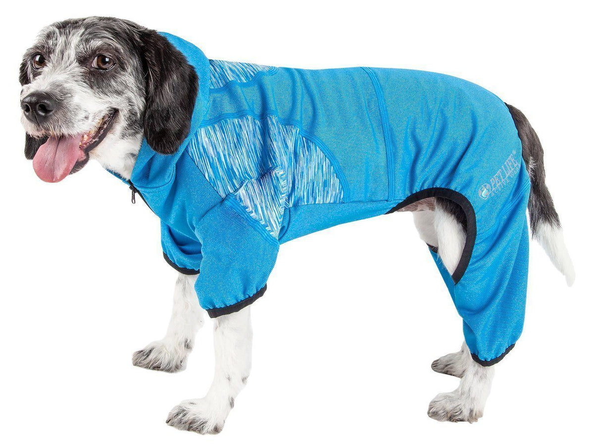 Pet Life ® Active 'Pawsterity' Mediumweight 4-Way-Stretch Yoga Fitness Dog Tracksuit Hoodie - BIG FRENCHIES