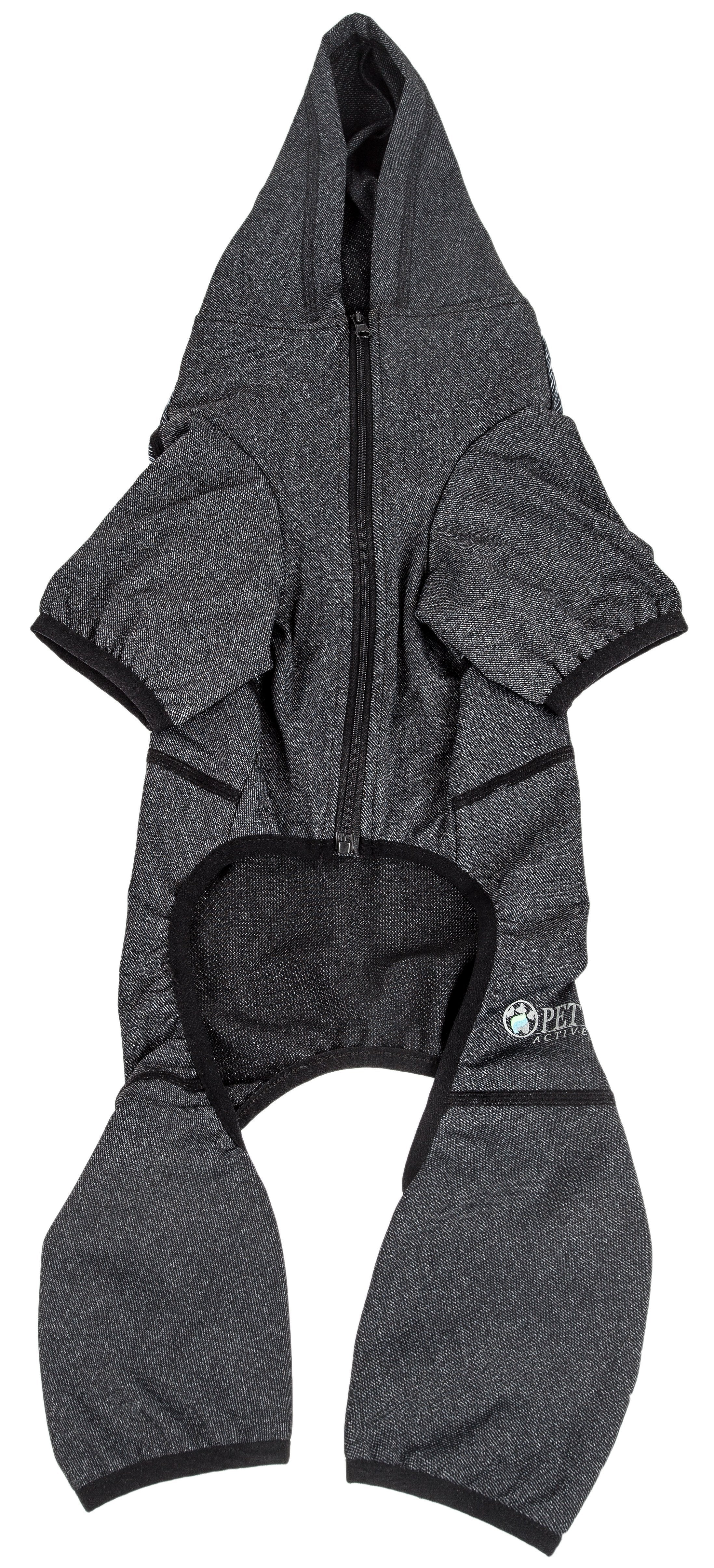 Pet Life ® Active 'Pawsterity' Mediumweight 4-Way-Stretch Yoga Fitness Dog Tracksuit Hoodie - BIG FRENCHIES
