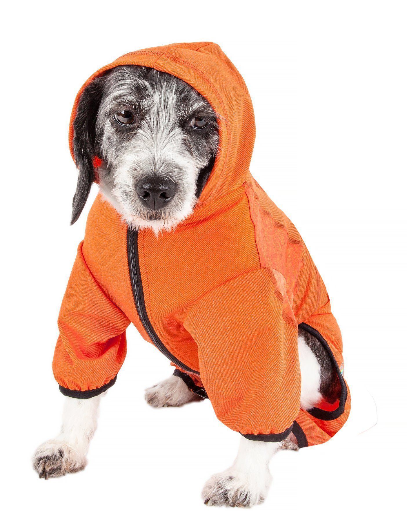 Pet Life ® Active 'Pawsterity' Mediumweight 4-Way-Stretch Yoga Fitness Dog Tracksuit Hoodie - BIG FRENCHIES