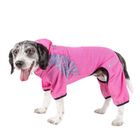 Pet Life ® Active 'Pawsterity' Mediumweight 4-Way-Stretch Yoga Fitness Dog Tracksuit Hoodie - BIG FRENCHIES
