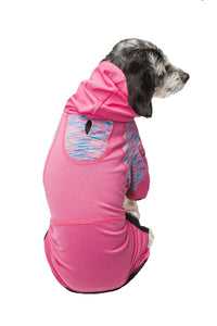 Pet Life ® Active 'Pawsterity' Mediumweight 4-Way-Stretch Yoga Fitness Dog Tracksuit Hoodie - BIG FRENCHIES