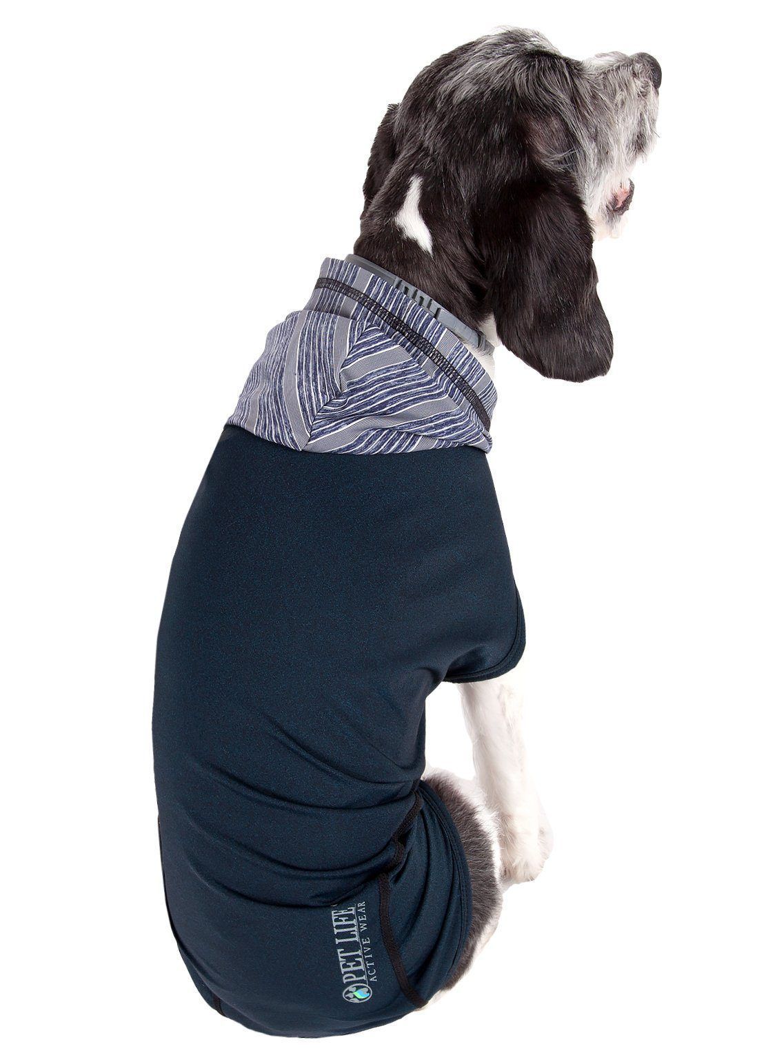 Pet Life ® Active 'Pull-Rover' 4-Way Stretch Sleeveless Fitness Yoga Dog T-Shirt Hoodie - BIG FRENCHIES