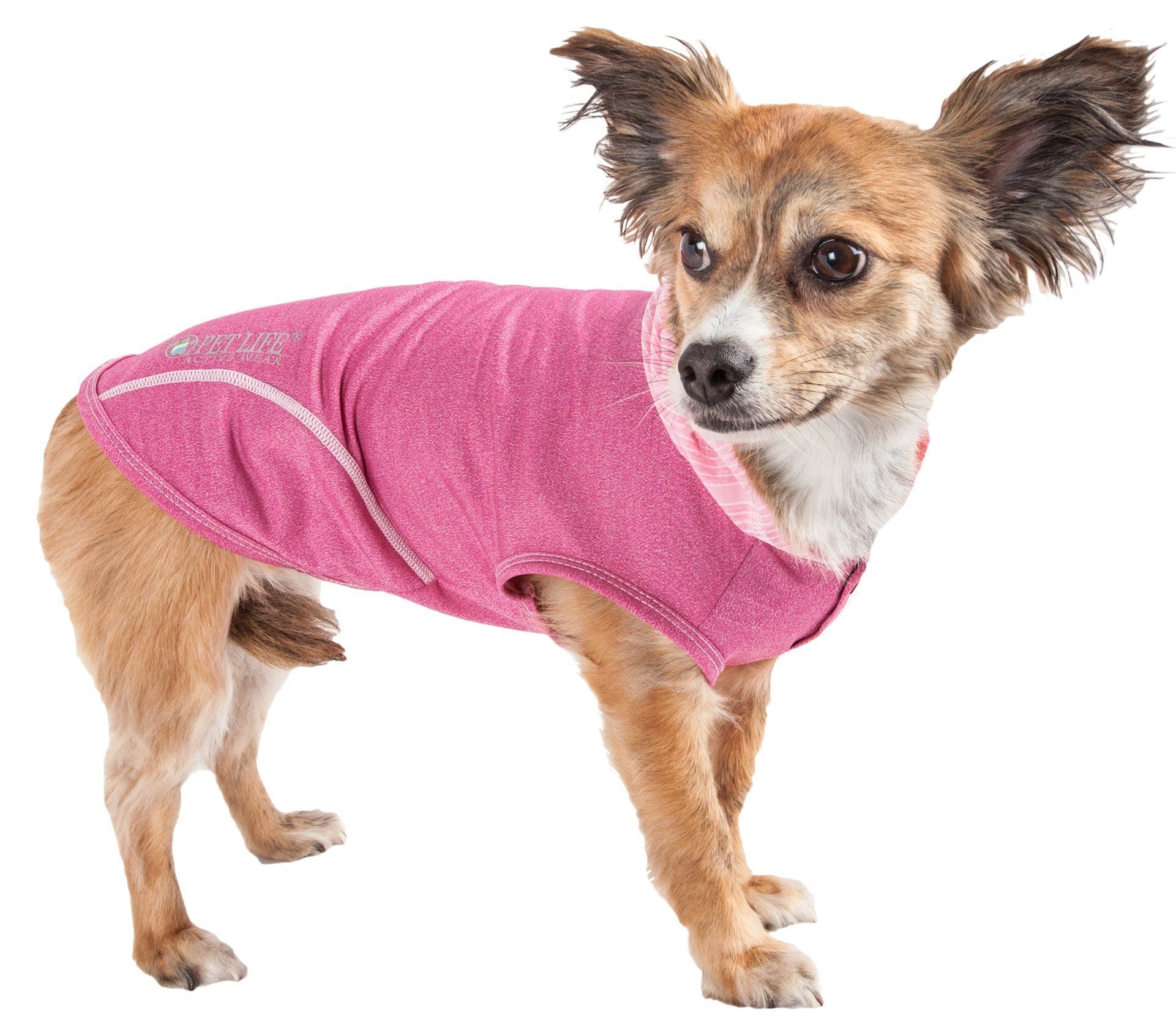 Pet Life ® Active 'Pull-Rover' 4-Way Stretch Sleeveless Fitness Yoga Dog T-Shirt Hoodie - BIG FRENCHIES